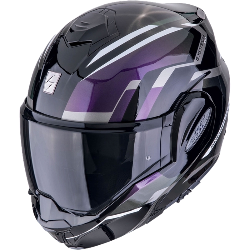 Salokāmā moto ķivere Scorpion EXO-TECH EVO FURIO melns hameleons