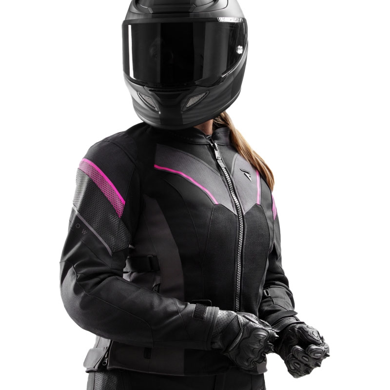 Sieviešu Rebelhorn Hiflow V Black-Grey-Pink Motocikla jaka