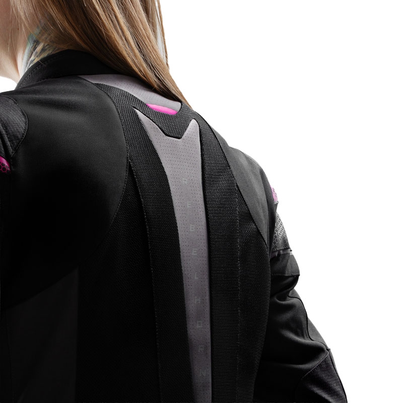 Sieviešu Rebelhorn Hiflow V Black-Grey-Pink Motocikla jaka