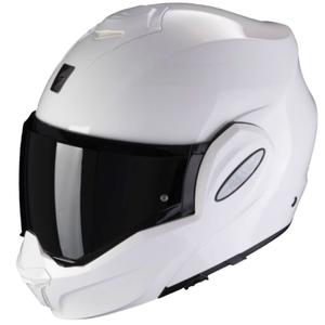 Scorpion EXO-TECH EVO baltā spīdīgā ķivere ar apvērsumu