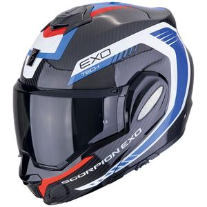 Saliekamā moto ķivere Scorpion EXO-TECH EVO CARBON COSY melns-zils-sarkans