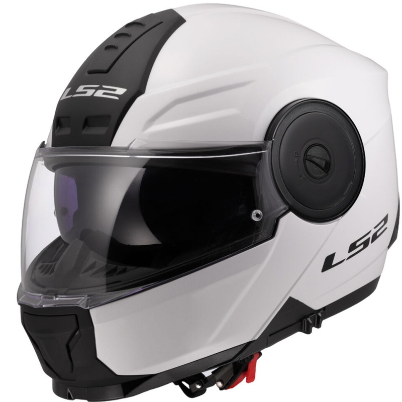 LS2 FF902 Scope II Solid balta flip-up moto ķivere