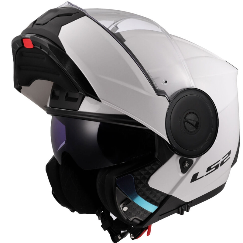 LS2 FF902 Scope II Solid balta flip-up moto ķivere