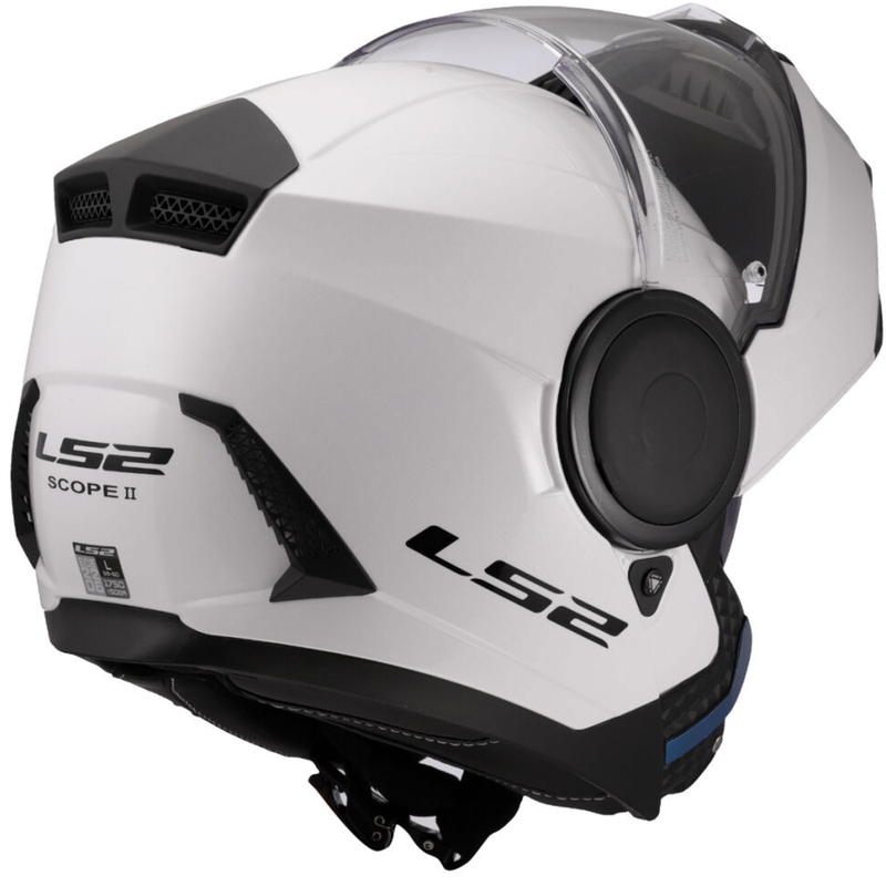 LS2 FF902 Scope II Solid balta flip-up moto ķivere
