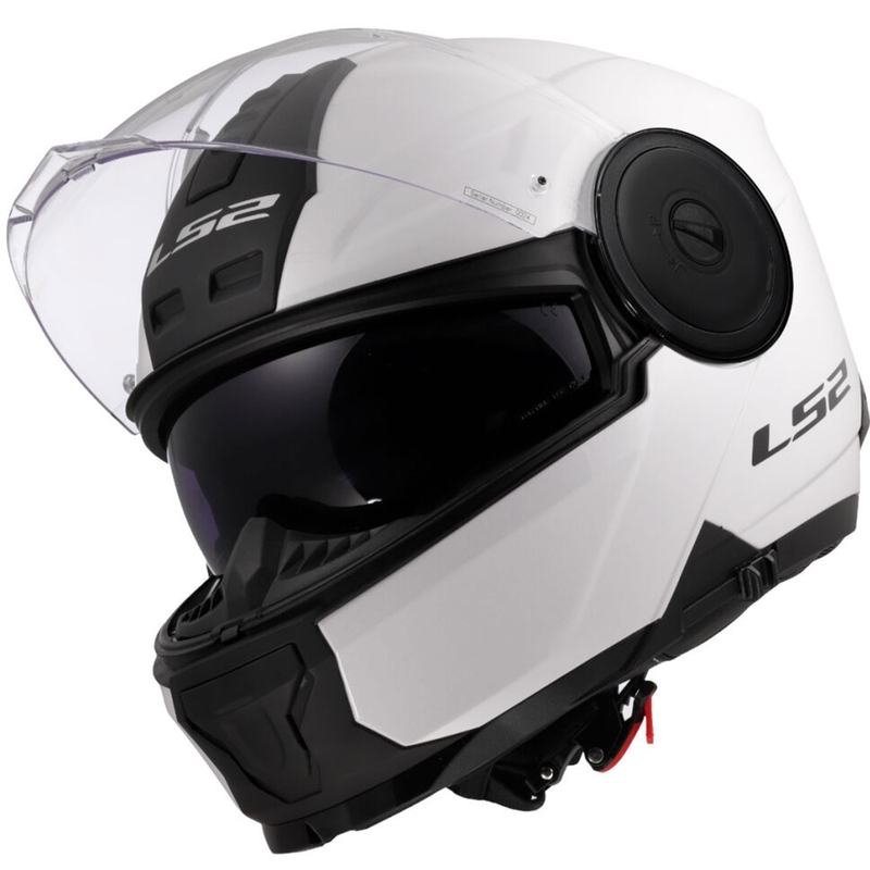 LS2 FF902 Scope II Solid balta flip-up moto ķivere