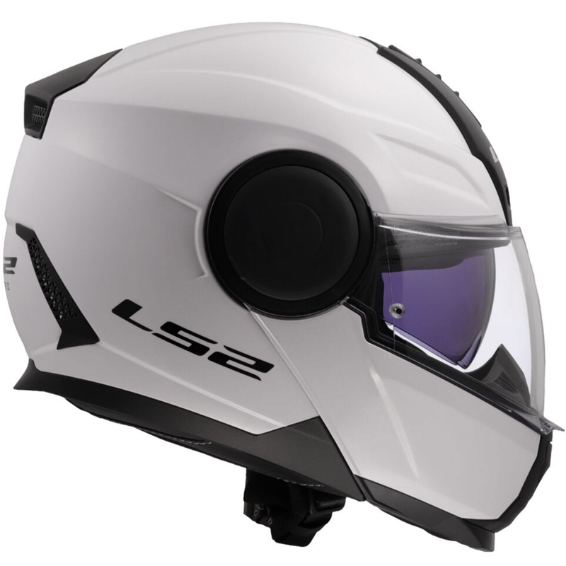 LS2 FF902 Scope II Solid balta flip-up moto ķivere