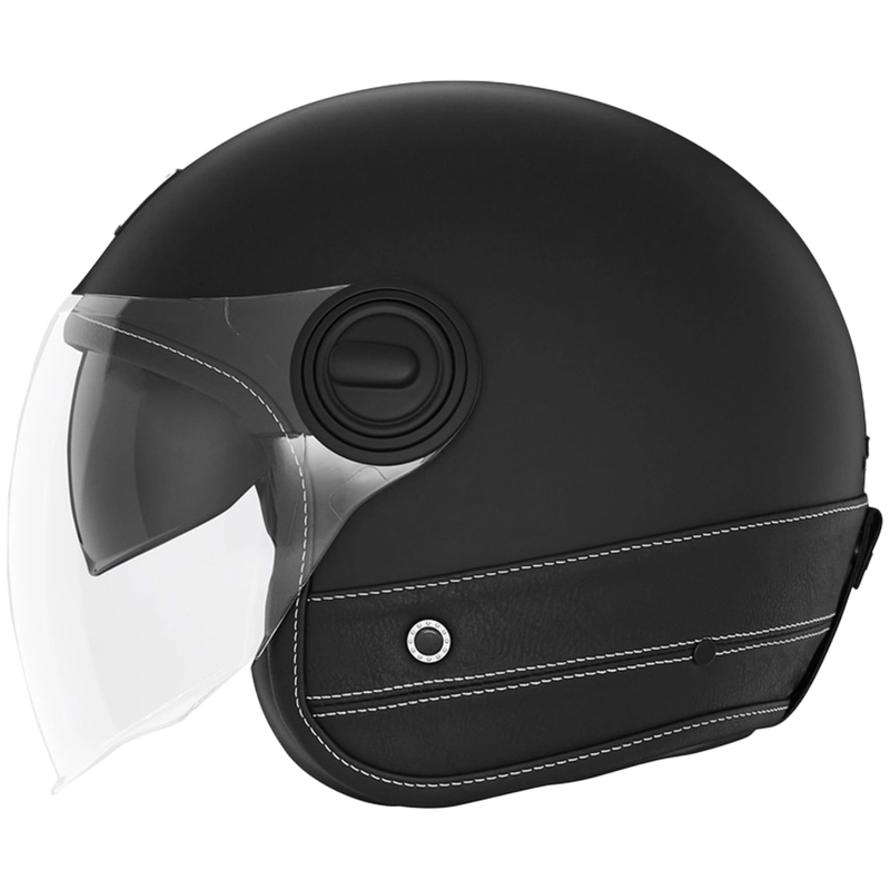 Atvērtā motocikla ķivere NOX PREMIUM Heritage melna āda