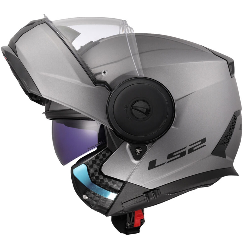 LS2 FF902 Scope II Solid matēta titāna flip-up motociklu ķivere