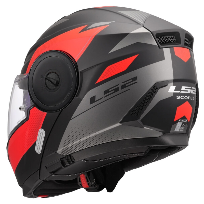 Flip-up motociklu ķivere LS2 FF902 Scope II Duria melns-sarkans
