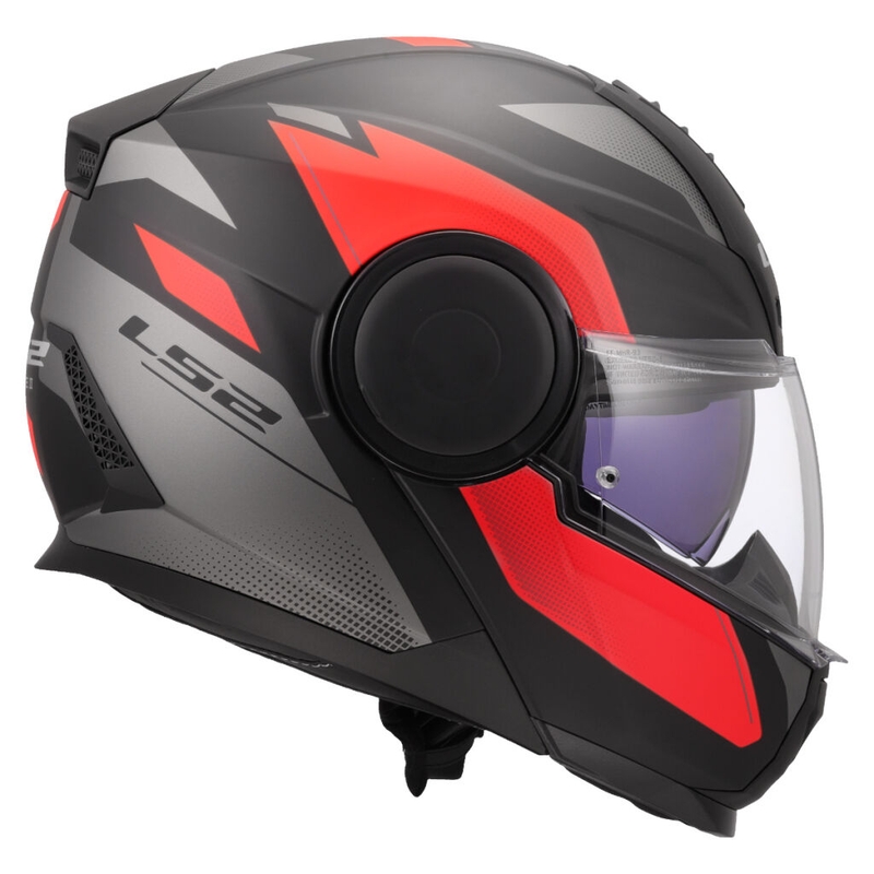 Flip-up motociklu ķivere LS2 FF902 Scope II Duria melns-sarkans