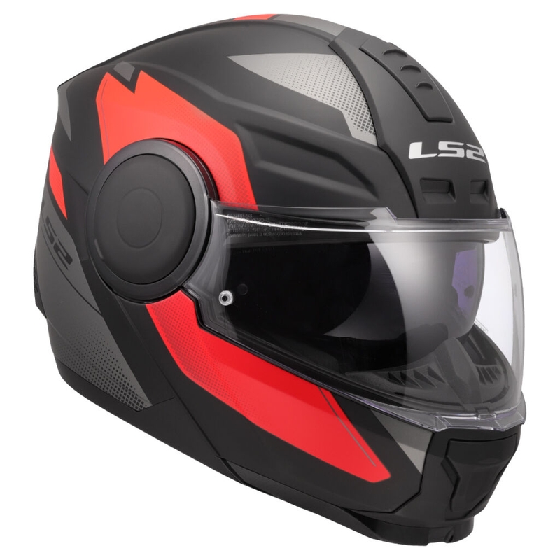 Flip-up motociklu ķivere LS2 FF902 Scope II Duria melns-sarkans