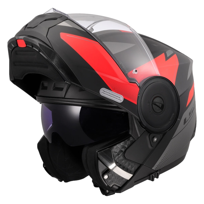 Flip-up motociklu ķivere LS2 FF902 Scope II Duria melns-sarkans