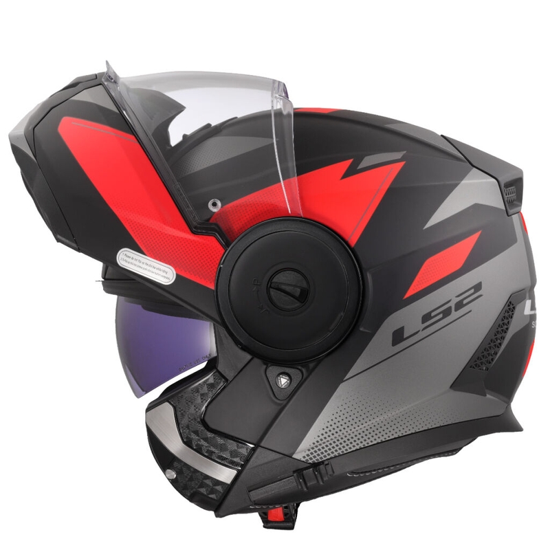 Flip-up motociklu ķivere LS2 FF902 Scope II Duria melns-sarkans