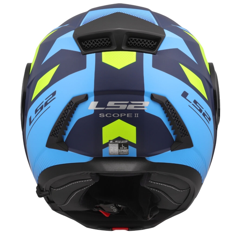 Flip-up moto ķivere LS2 FF902 Scope II Duria zili-fluo dzeltena