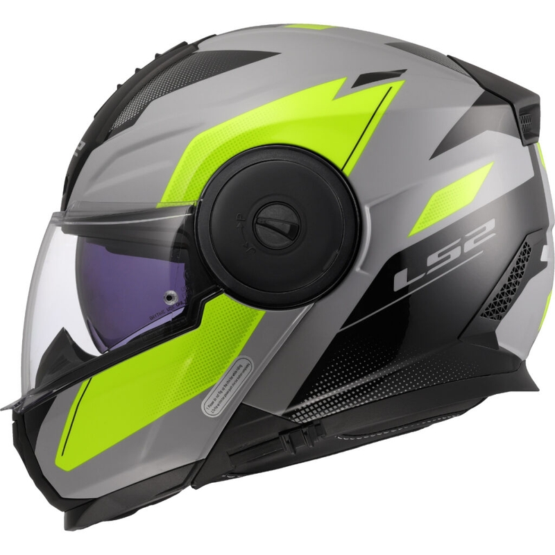 Flip-up moto ķivere LS2 FF902 Scope II Duria pelēka-fluo dzeltena