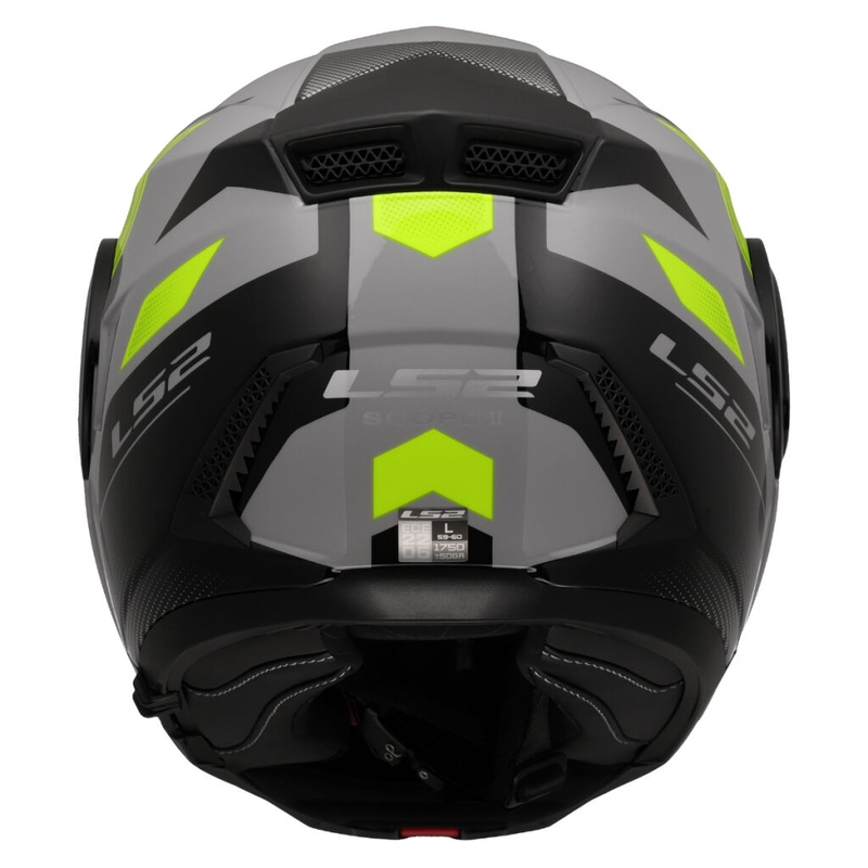 Flip-up moto ķivere LS2 FF902 Scope II Duria pelēka-fluo dzeltena