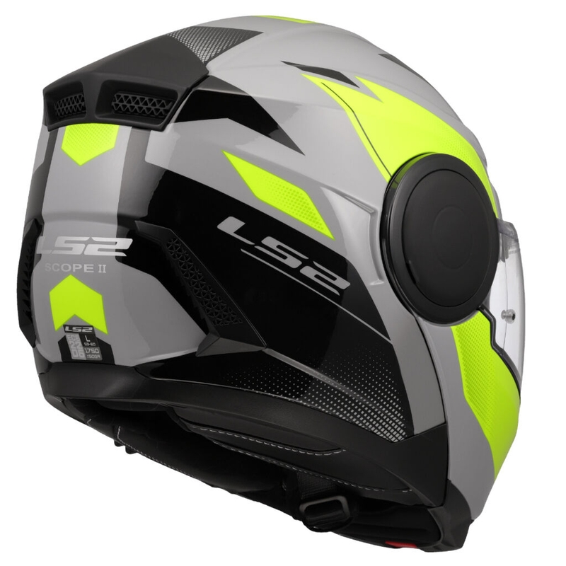 Flip-up moto ķivere LS2 FF902 Scope II Duria pelēka-fluo dzeltena