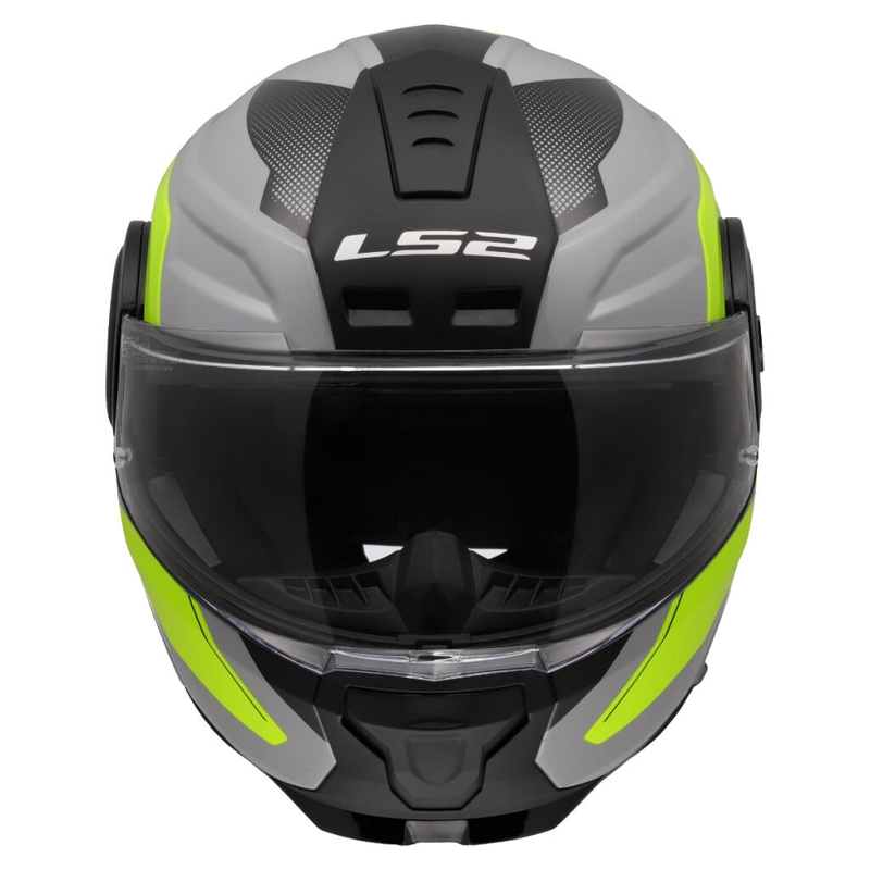 Flip-up moto ķivere LS2 FF902 Scope II Duria pelēka-fluo dzeltena