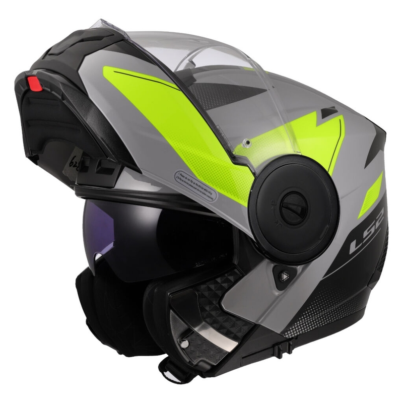 Flip-up moto ķivere LS2 FF902 Scope II Duria pelēka-fluo dzeltena