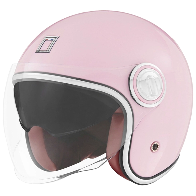 Atvērtā moto ķivere NOX PREMIUM Heritage pasteļrozā krāsā