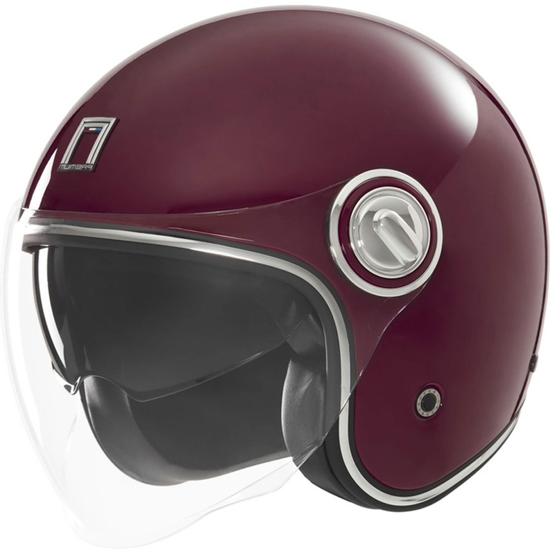 Atvērtā moto ķivere NOX PREMIUM Heritage bordo krāsā