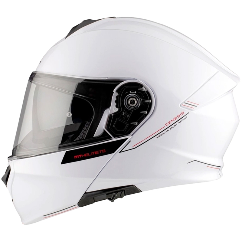 MT Genesis SV Solid A0 moto ķivere balta spīdīga