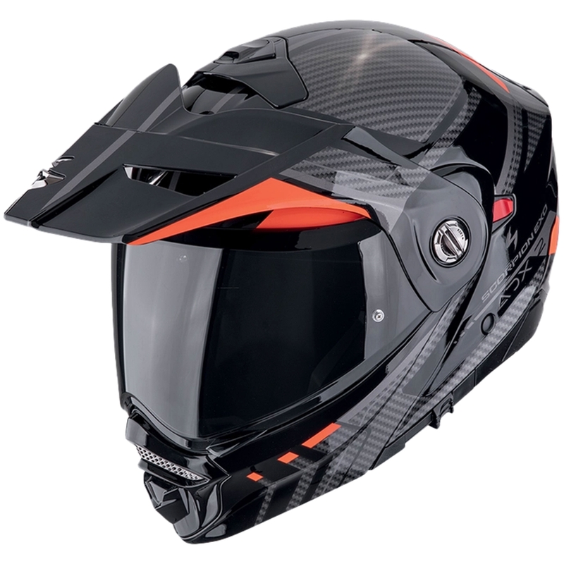 Scorpion ADX-2 LEWIS atveramā motocikla ķivere melna-sarkana