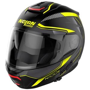 Nolan N100-6 Surveryor N-COM 22 melnā un dzeltenā flip-up moto ķivere