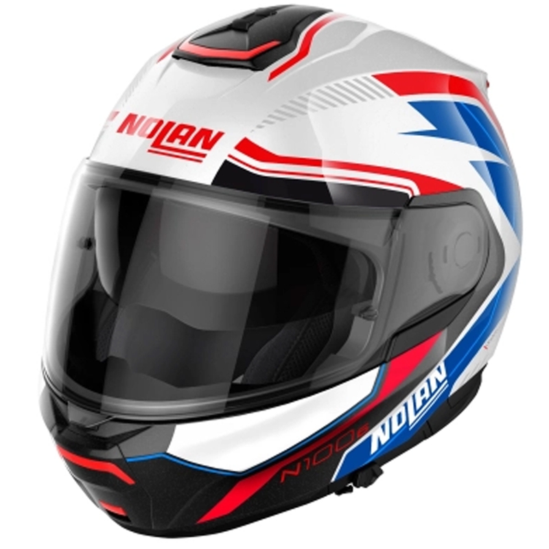 Atverama motocikla ķivere Nolan N100-6 Surveyor N-COM 24 balta-zila