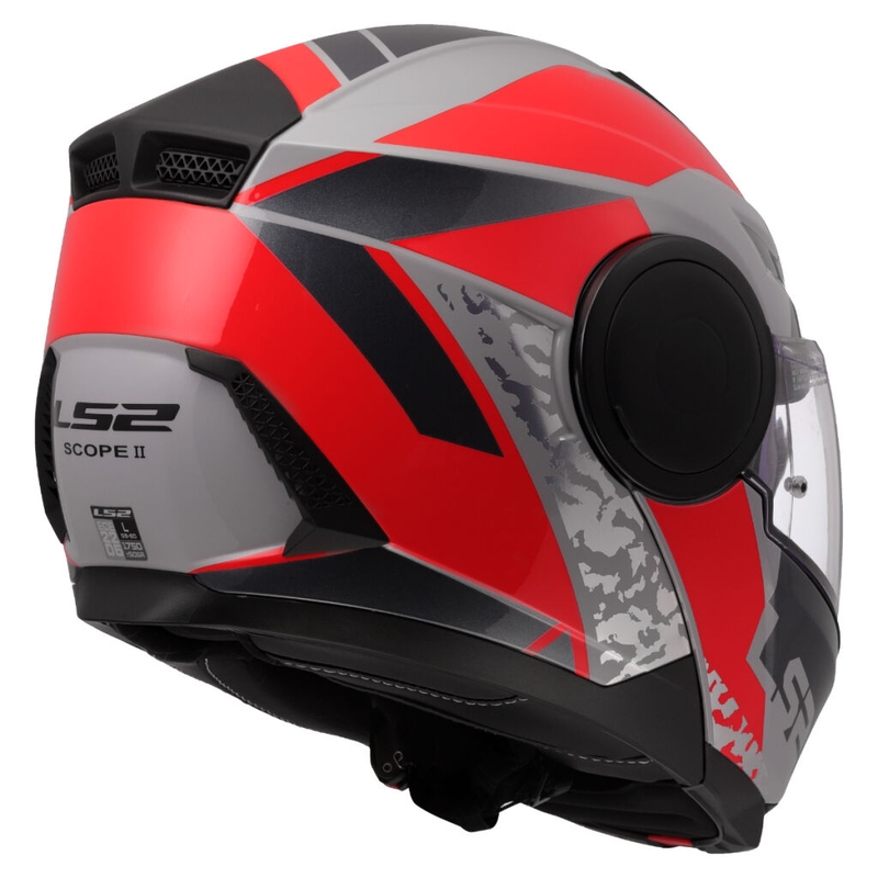 Flip-up motociklistu ķivere LS2 FF902 Scope II Oxyd pelēk-sarkana