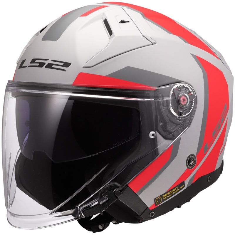 Atvērtā moto ķivere LS2 OF603 Infinity II Focus pelēk-arkana