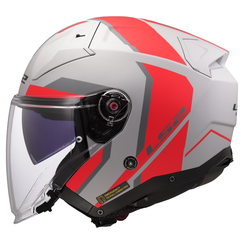 Atvērtā moto ķivere LS2 OF603 Infinity II Focus pelēk-arkana