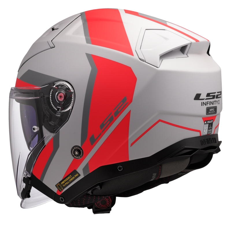 Atvērtā moto ķivere LS2 OF603 Infinity II Focus pelēk-arkana