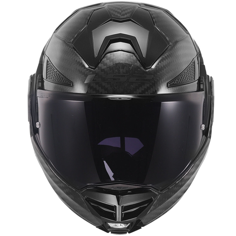 LS2 FF901 Advant X Solid Carbon Black salokāmā motociklu ķivere