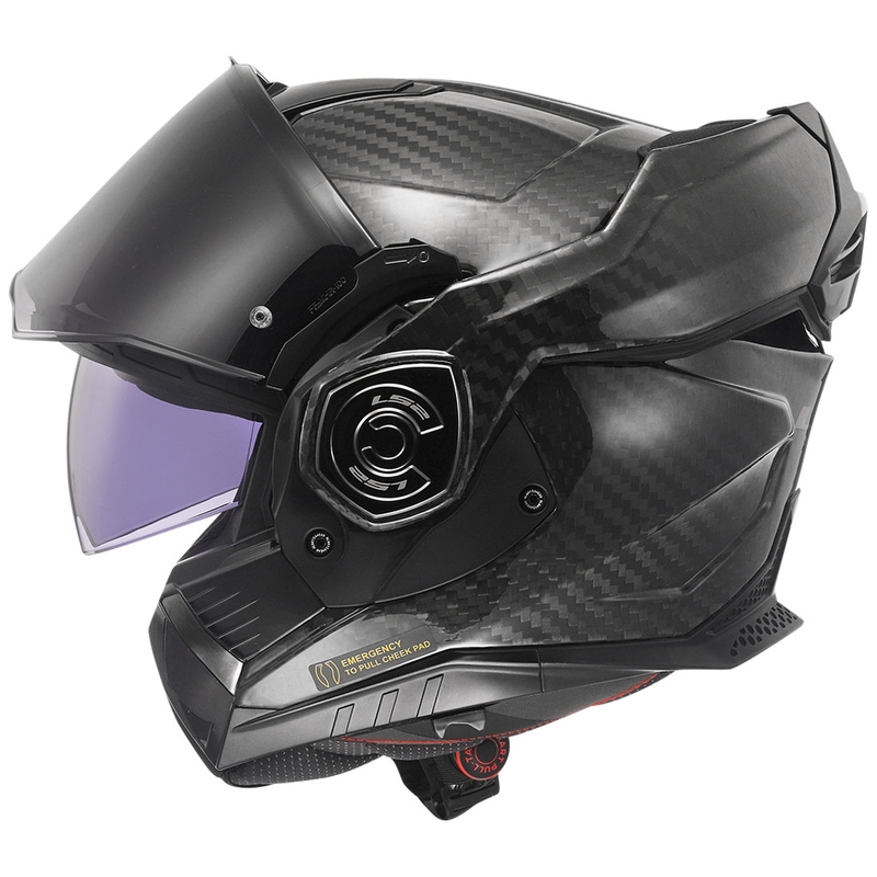 LS2 FF901 Advant X Solid Carbon Black salokāmā motociklu ķivere