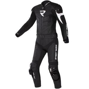 Street Racer Fast Track 2.1 melns un balts ādas motocikla kombinezons