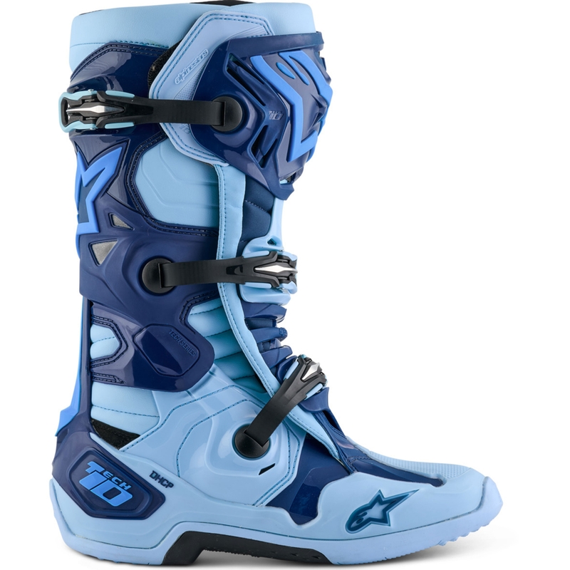 Alpinestars Tech 10 ierobežota sērija Steelers zili un gaiši zili motocikla zābaki