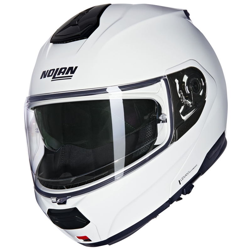 Flip-up motociklu ķivere Nolan N100-6 Classico N-COM 305 balta
