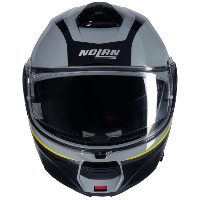 Flip-up moto ķivere Nolan N100-6 Incognito N-COM 346 pelēka-melna-dzeltena