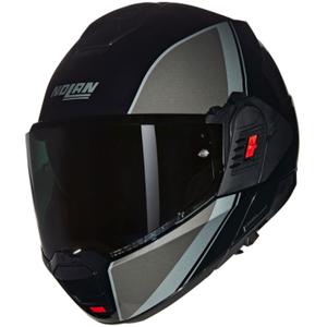 Nolan N120-1 Verniciatura Speciale N-COM 341 melni pelēka saliekama moto ķivere