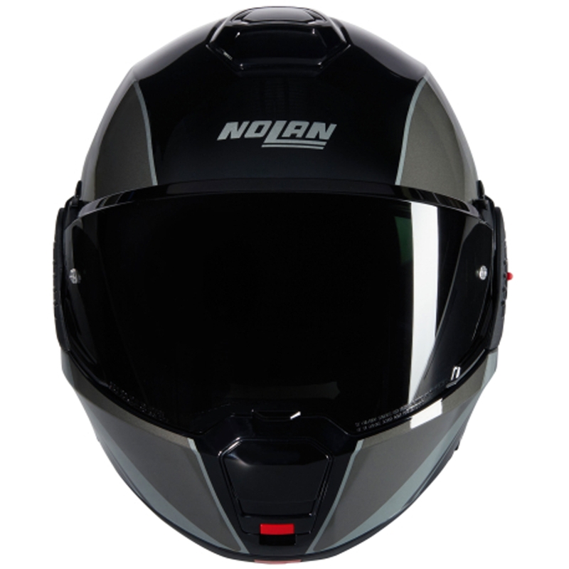 Atverama motocikla ķivere Nolan N120-1 Verniciatura Speciale N-COM 341 melni pelēka