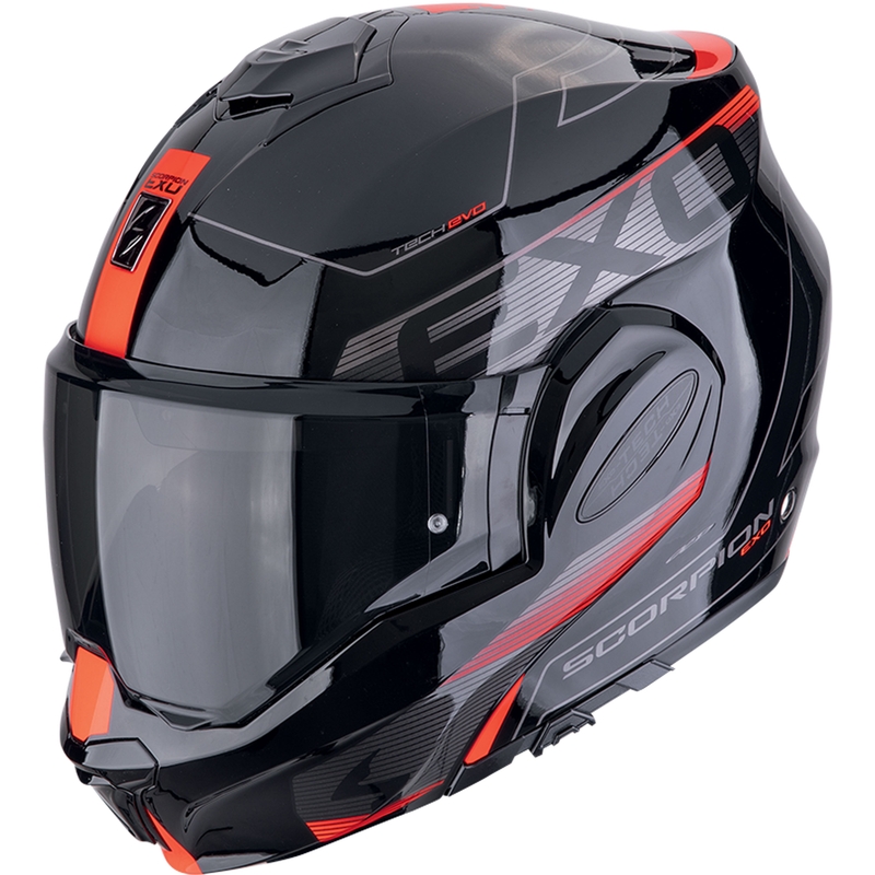 Saliekamā motocikla ķivere Scorpion EXO-TECH EVO TRAVELLER melns-arkans