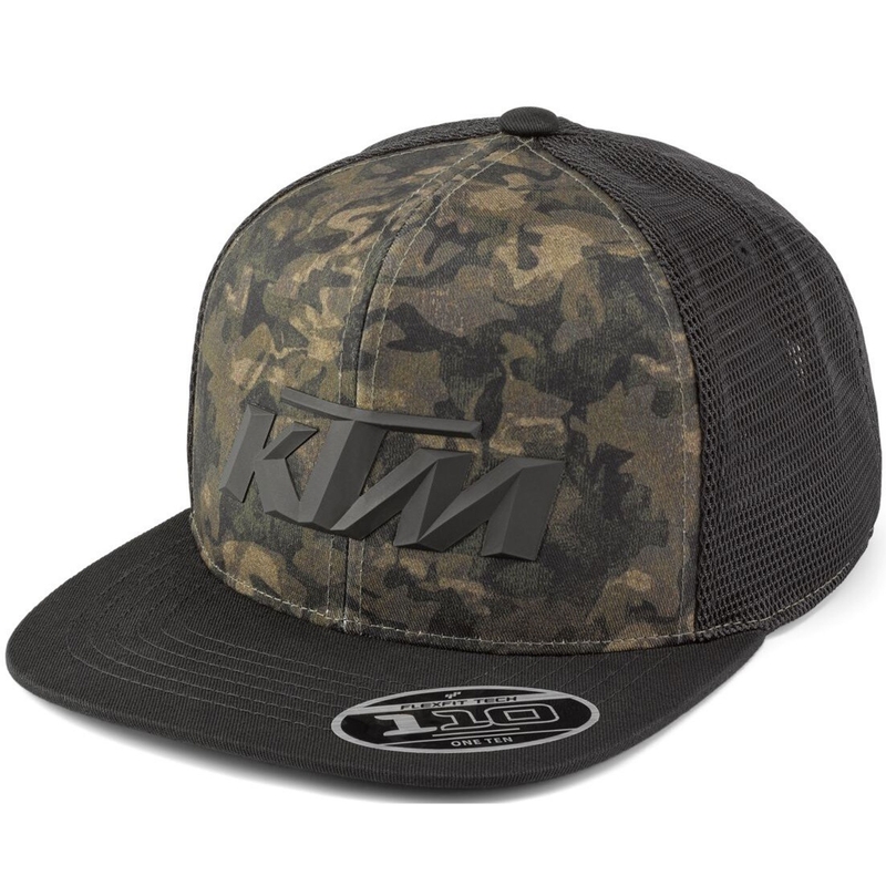 KTM Camo Trucker cepure melna-kamzo zaļa