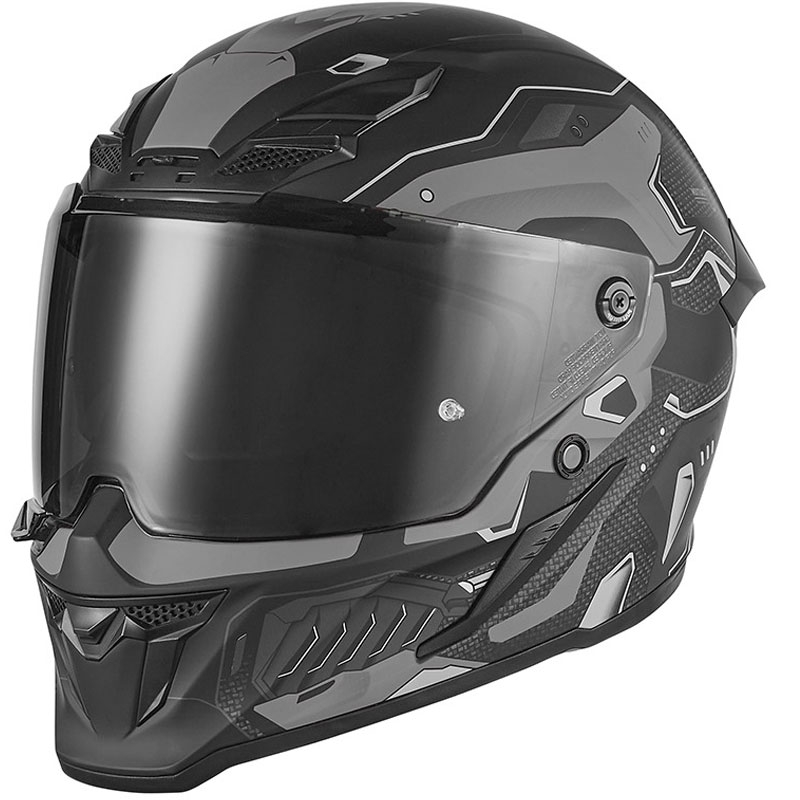 Integrālā motocikla ķivere NOX Exlusiv Goliath Berserk matēta melna-titāna krāsā
