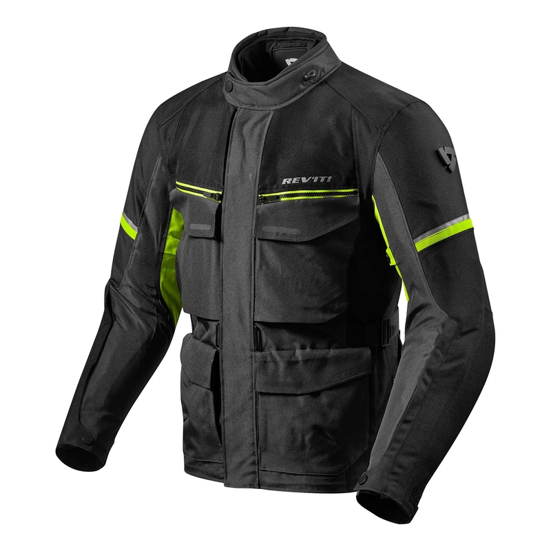Revit Outback 3 melni-fluo dzeltena motocikla jaka izpārdošana