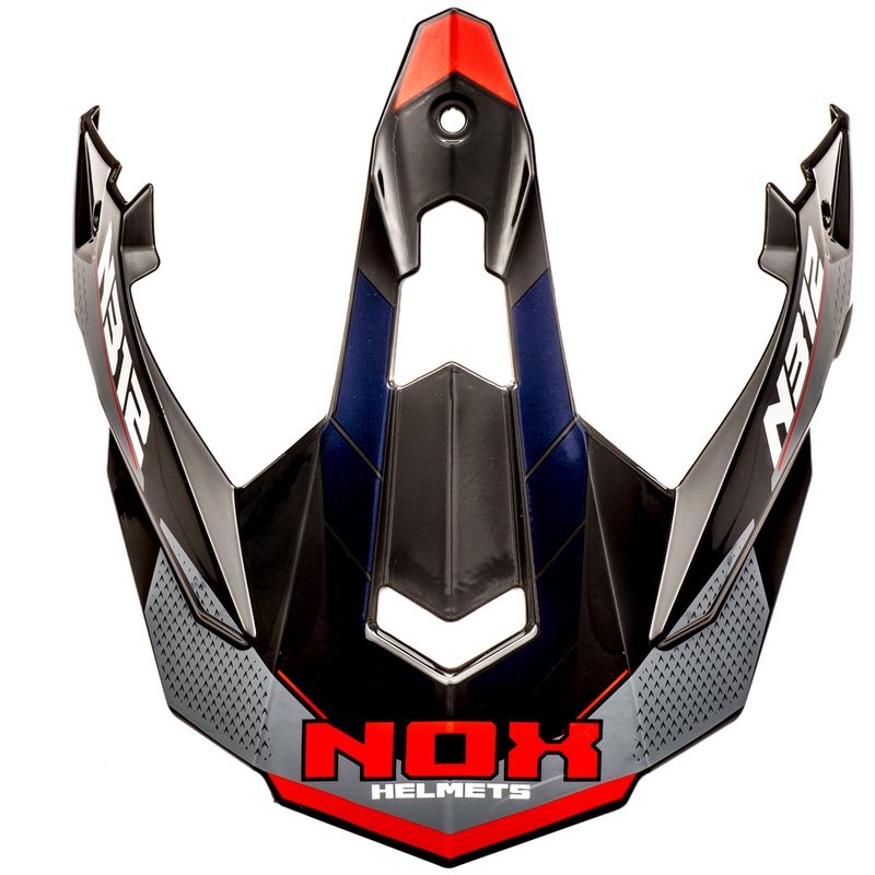 Motocikla ķiveres vizieris NOX N312 Vapor melns-zils-sarkans