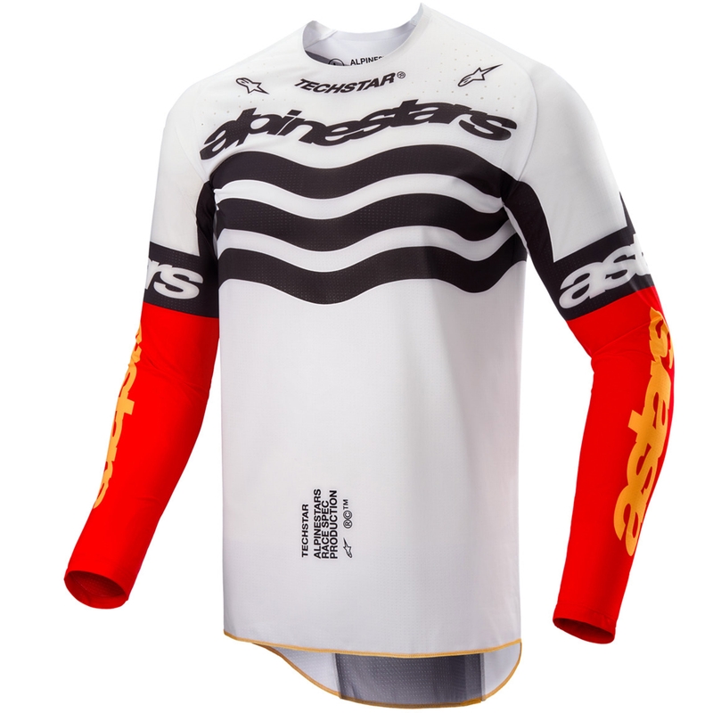 Alpinestars Techstar Limited Edition Deep melns-balts-fluo sarkans-oranžs motokrosa krekliņš