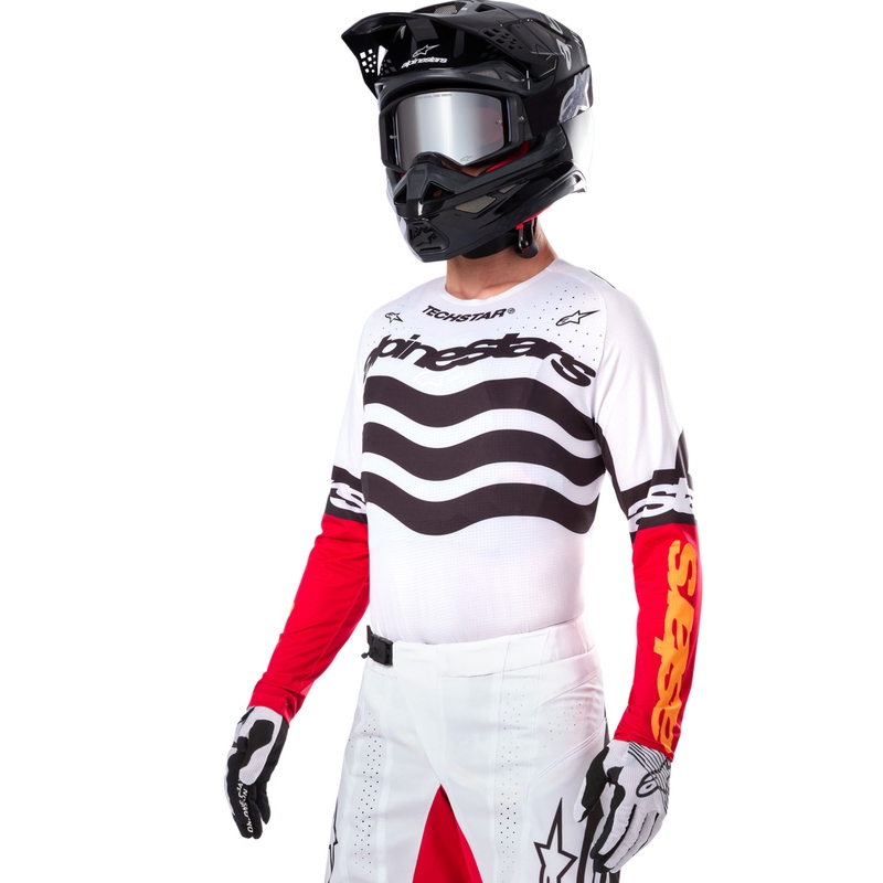 Alpinestars Techstar Limited Edition Deep melns-balts-fluo sarkans-oranžs motokrosa krekliņš