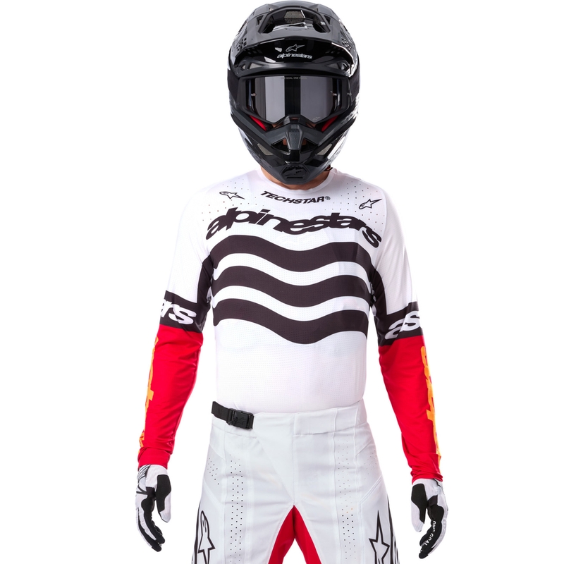 Alpinestars Techstar Limited Edition Deep melns-balts-fluo sarkans-oranžs motokrosa krekliņš