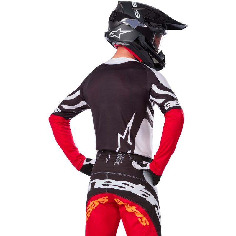 Alpinestars Techstar Limited Edition Deep melns-balts-fluo sarkans-oranžs motokrosa krekliņš